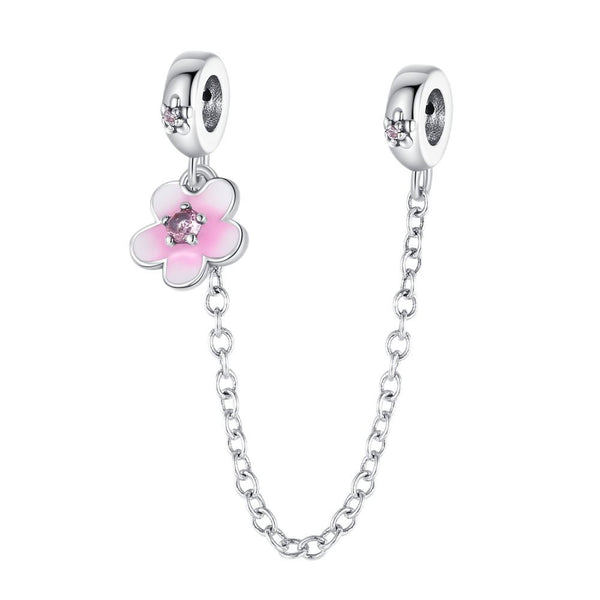 S925 Silver Daisy Safety Chain Charm For Bracelet