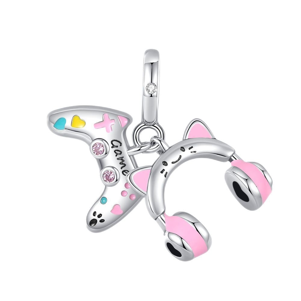 S925 Silver Game Headphone Charm