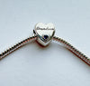 S925 Silver Grandson Charm Heart Bead For Bracelet
