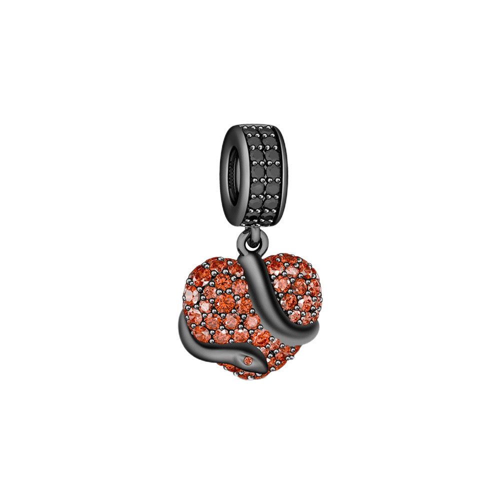 S925 Silver Black Snake Charm