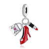 S925 Silver High Heel Bag Lipstick Charm