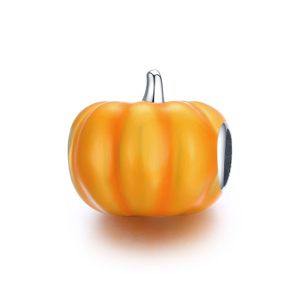 S925 Silver Halloween Theme Golden Pumpkin Charm