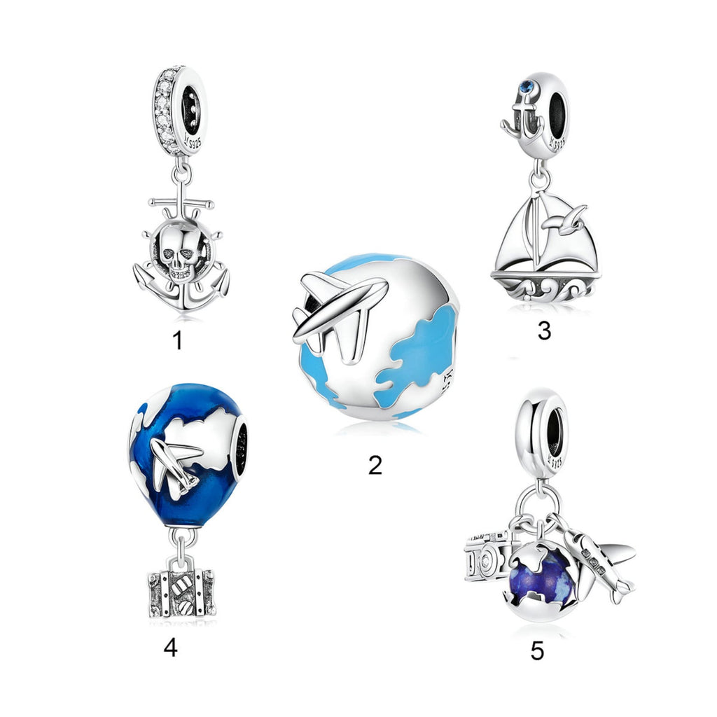 S925 Silver Travel Around the World Charm Collection