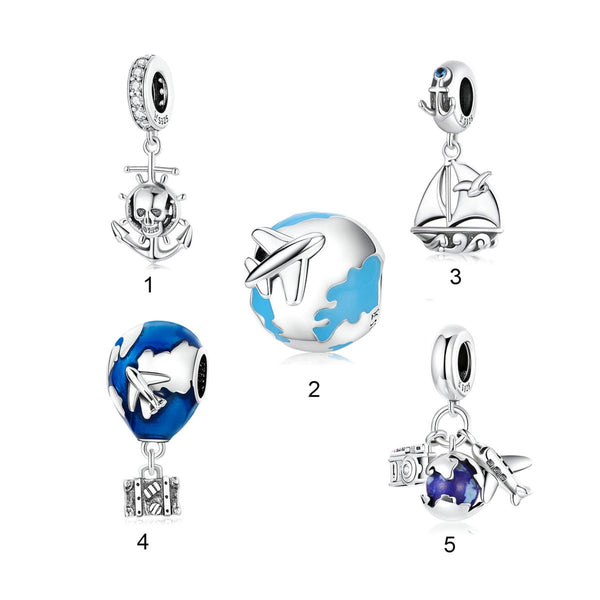 S925 Silver Travel Around the World Charm Collection