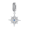 S925 Silver Compass Pendant Charm
