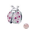 S925 Silver Ladybug Charm Beads