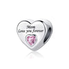 Family Heart Charms Love you forever For Bracelet and Necklace