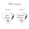 S925 Silver Heart Best Friends Charm Bead For Bracelets