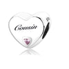 S925 Silver Cousin Charm Heart Bead For Bracelet