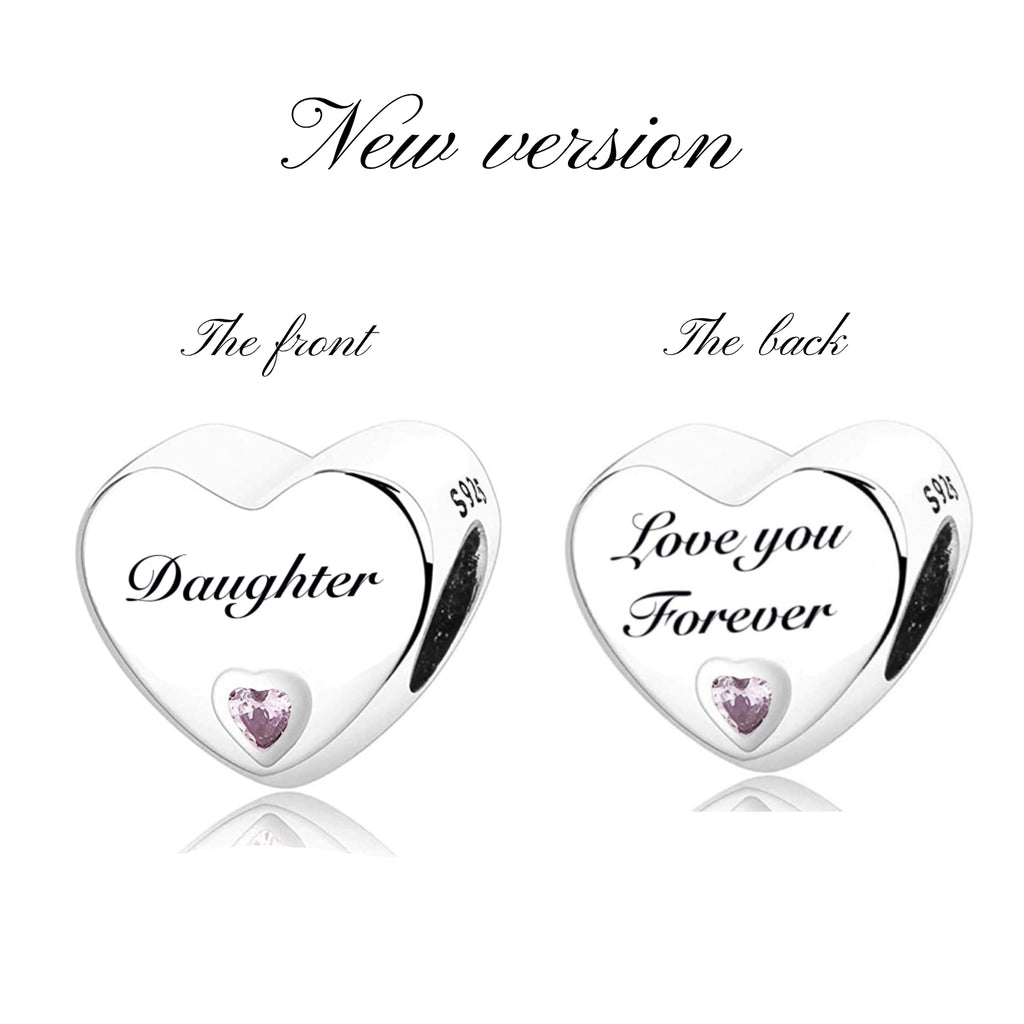 New Women's S925 Sterling Silver Hearts Family Charms For Bracelets