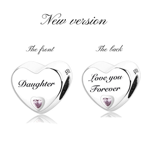 New Women's S925 Sterling Silver Hearts Family Charms For Bracelets
