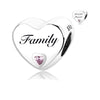 S925 Silver Heart Family Charm Bead For Bracelets