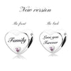 S925 Silver Heart Family Charm Bead For Bracelets
