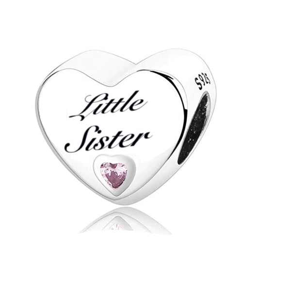 S925 Silver Little Sister Charm Heart Bead For Bracelet