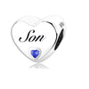 S925 Silver Son Charm Heart Bead For Bracelet
