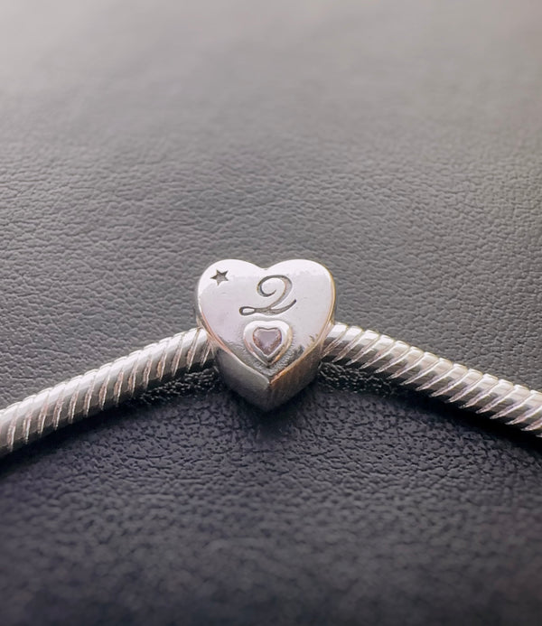 S925 Silver New Alphabet Initial Letter Q Heart Charm For Bracelet and Necklace