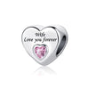 Family Heart Charms Love you forever For Bracelet and Necklace