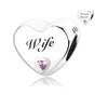 S925 Silver Heart Wife Charm Bead For Bracelets