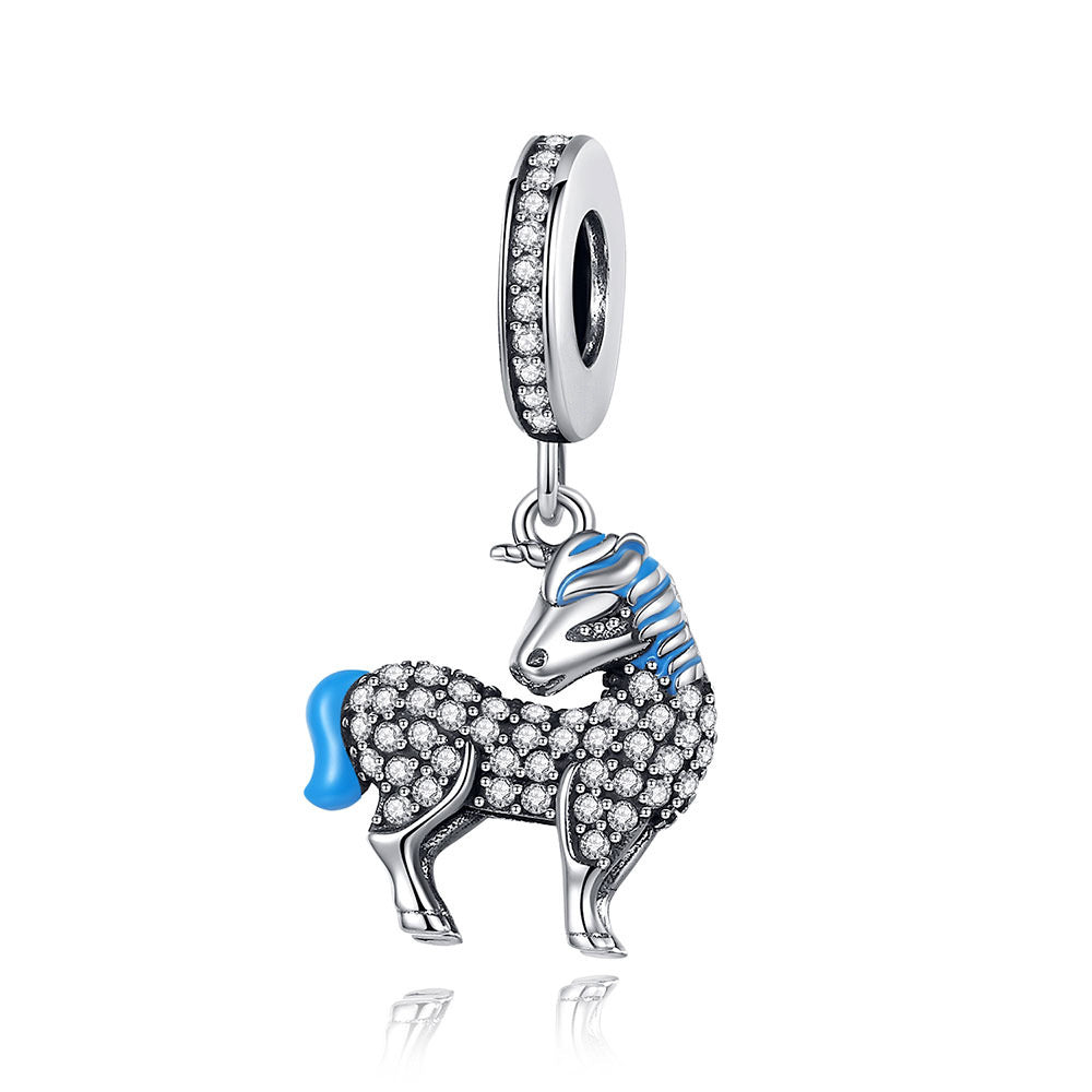 S925 Silver Unicorn Pendant Dangle Charm