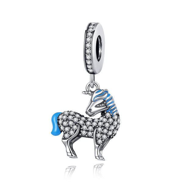 S925 Silver Unicorn Pendant Dangle Charm