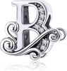 S925 Alphabet 26 Letter Initial Charms For Most Bracelet and Necklace