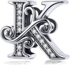 S925 Alphabet 26 Letter Initial Charms For Most Bracelet and Necklace