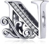 S925 Alphabet 26 Letter Initial Charms For Most Bracelet and Necklace