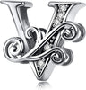 S925 Alphabet 26 Letter Initial Charms For Most Bracelet and Necklace